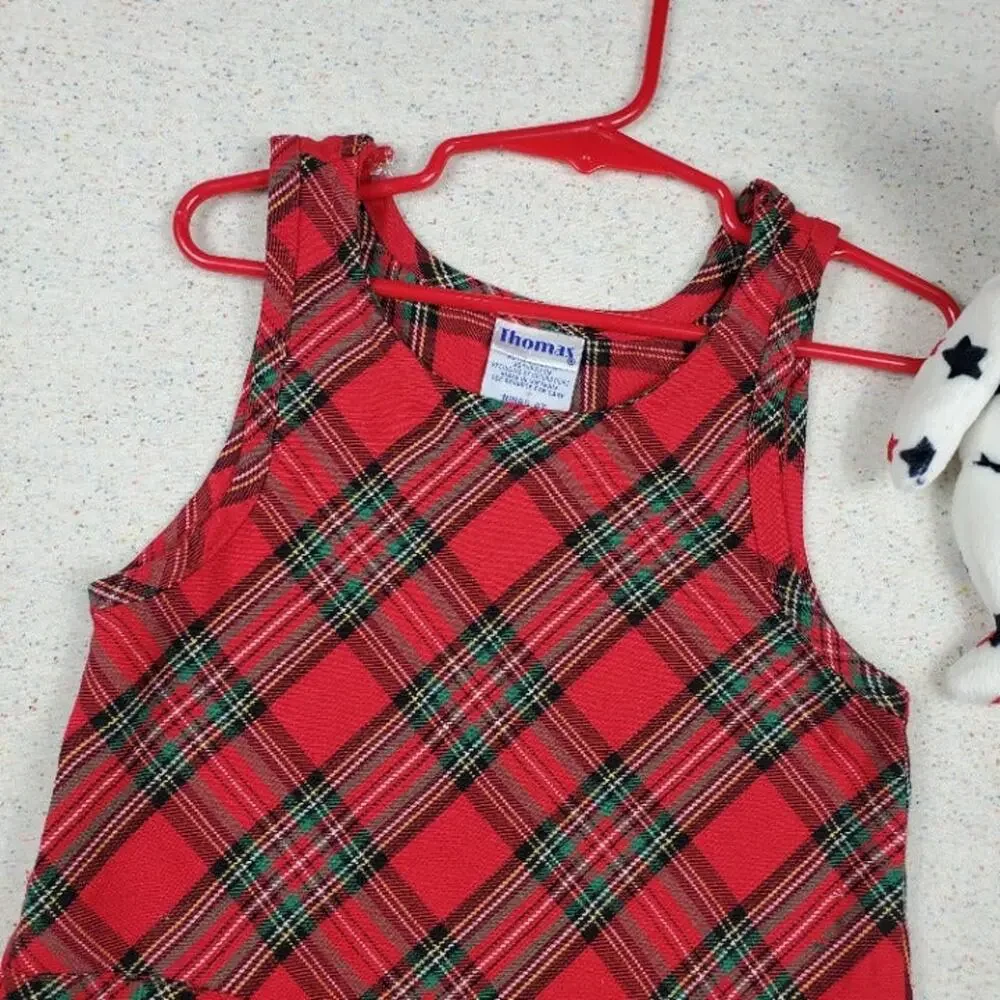 Vintage Plaid Pleated Dress 4t